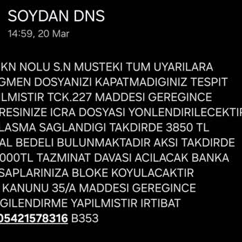 SOYDANSMNLIK (SMS) Mesajı Yanıltıcı!