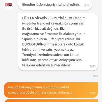 Trendyol Siparişimdeki Ürün Trendyol Hatasıymış, İptal Edecekmişim?