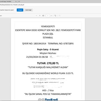 1Teksos Döner Ödemesi Alınmış Siparişim İptal Edildi