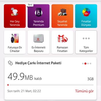 Vodafone İnternetim Bitmeden Aşım Yaptı