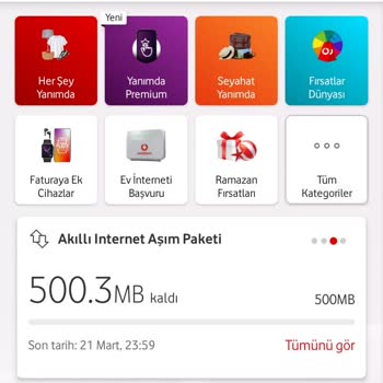 Vodafone İnternetim Bitmeden Aşım Yaptı