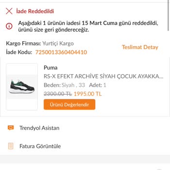Puma Değişim Ya Da İade