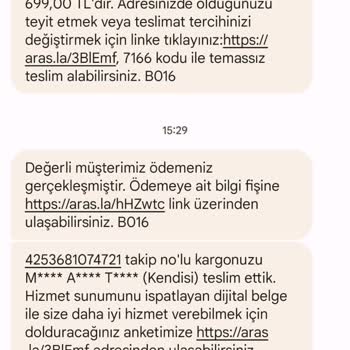 Aras Kargo Eleman Şikayet Beyanı