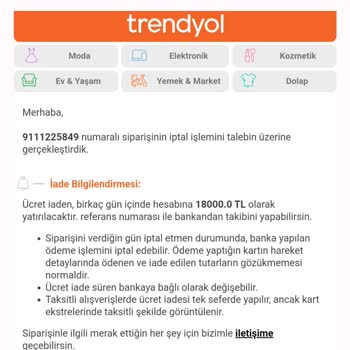 Trendyol İptal İade İşlemi