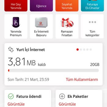 Vodafone Zorunlu Aşım Paketi