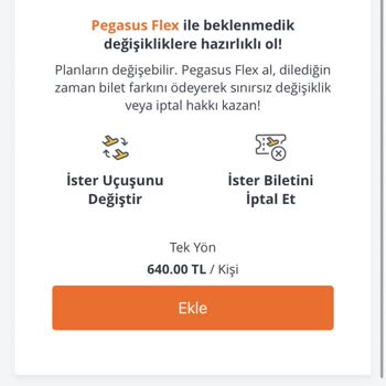 Pegasus Ücretsiz İptal Hakkından Ücret Kesildi!