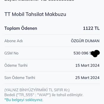 Türk Telekom Mobil Ödeme Limit Sorunu