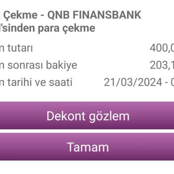 QNB Finansbank ATM Paramı Vermiyor İlgisizler