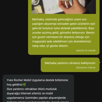 Yves Rocher Paketi Yırtılmış Açık Ürünler