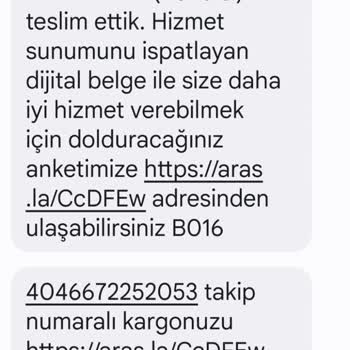 Aras Kargo 4046672252053 Takip Numaralı Kargom Teslimat Yapılmadı
