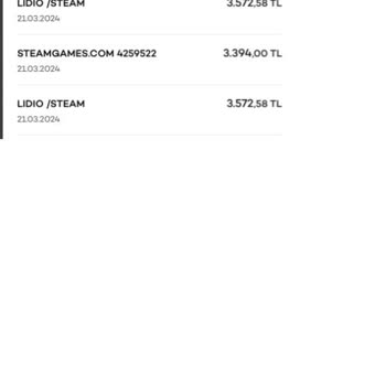 Lidio Ödeme Hizmetleri LIDIO/Steam Onaysız Kredi Kartımdan Para Çekilmiş