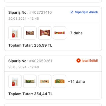 Migros Teslim Olmayan Ürünlerim