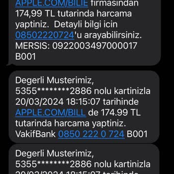 Apple Bilgim Dışı Harcama