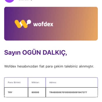 Wofdex Çekim Talimatı. Param Yatmıyor