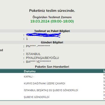 UPS Türkiye Açık Yere Kapalı Demesi