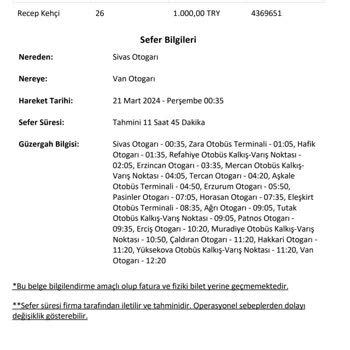 Obilet Öz Erciş Seyahat Şikayet Dilekçesi Ve Mağduriyet