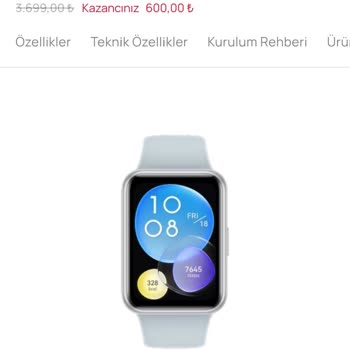 KVK Fahiş Servis Ücreti Talebi. Huawei Watch Fit 2 Ekranı