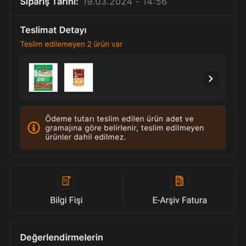 Migros Sanal Market Ankamall Başkasına Teslim Edilen Ürünlerim