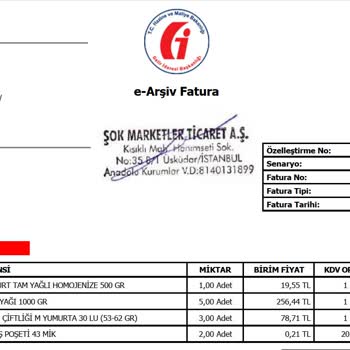 Şok Market Kurumsal Fatura Kesmiyor.