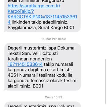 Sürat Kargo / Kargo Şikayeti
