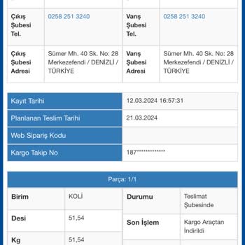 Sürat Kargo / Kargo Şikayeti