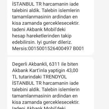 Akbank Trendyol İadesi Vermemesi. Mağdur Etmesi