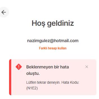 Hepsiburada.com Giriş Hatası