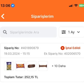 Migros Bilgim Dışı Ürün İptali
