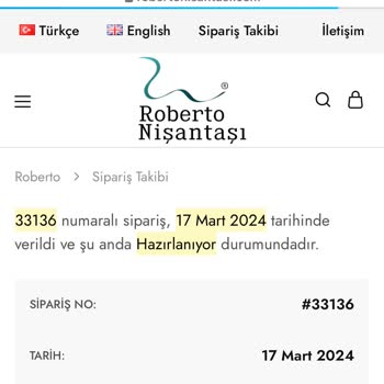 Roberto Nişantaşı Ürün Göndermiyor İade Yapmıyor