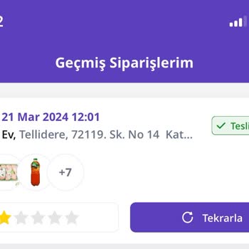 Getir Bozuk Ve Tarihi Geçmiş Ürün