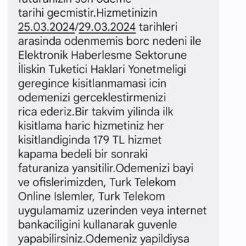 Türk Telekom Tarafından 2 Defa Alınan İnternet Ödemem Hk.