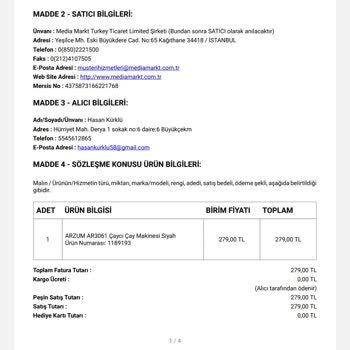 Arzum Çay Makinesi Cam Demlik