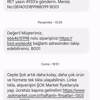 Şok Marketler Kargo Takip No Yok