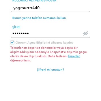 Snapchat Hesap Kurtarma Giriş