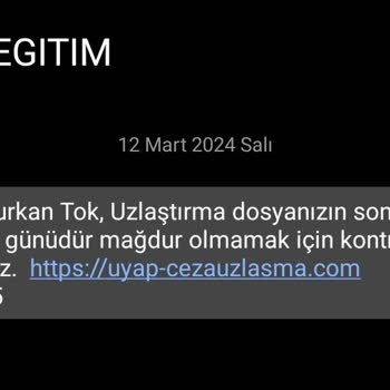 MA EGITIM (SMS) Ma Eğitimden Alakasız Gelen Uzlaşma Mesajı