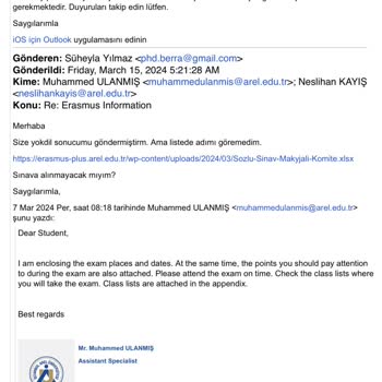 İstanbul Arel Üniversitesi AREL Üniversitesi Erasmus Birimi YÖKDİL Belgemi Kabul Etmiyor