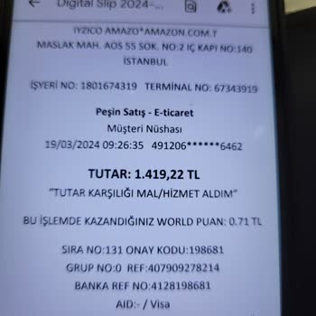 Amazon Şüpheli İşlem Kartan Alışveriş