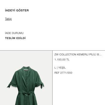 Zara Paramı Geri Vermiyor