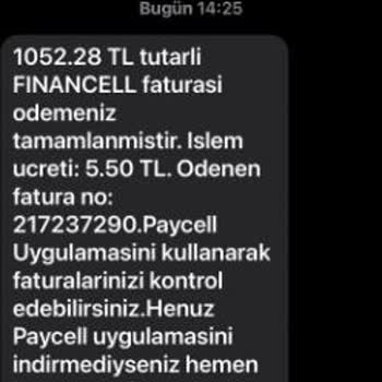 Turkcell Paycell İle İşlem Yapmadığım Halde Ödeme Yaptınız SMS'i Gönderildi