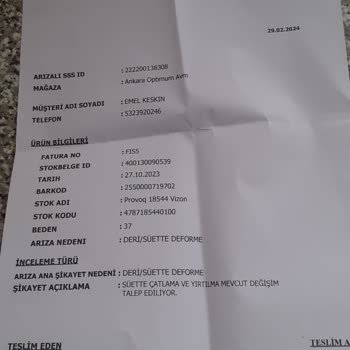 Provoq Shoes Aldığım Provoq Marka Botun 3-4 Ayda Deforme Olması