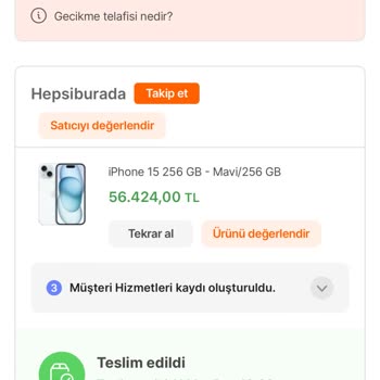 Hepsiburada 10 Gün İçinde Ürünün 3.500₺ Düşmesi Fiyat Farkının Tarafıma Ödenmemesi