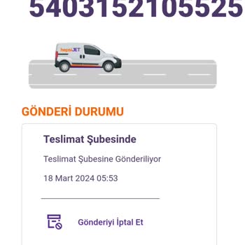 hepsiJET Siparişimi Kargoya 5 Gün Önce Verdiler Kargoda Bir Hareketlilik Yok