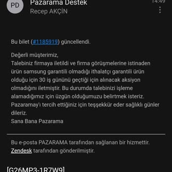 Pazarama (Atılım Teknoloji) Şarj Cihazı Garantisi