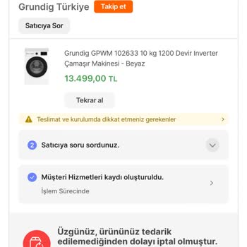 Grundig Türkiye Parayı Alıp Siparişi Göndermiyor