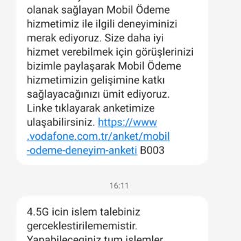 Vodafone Net Vodafone 4.5G Özelliğini Kullanamıyorum