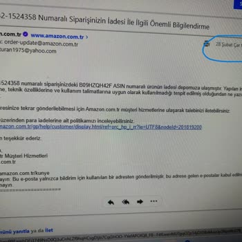 Amazon İademi Yapmak İstemiyor...