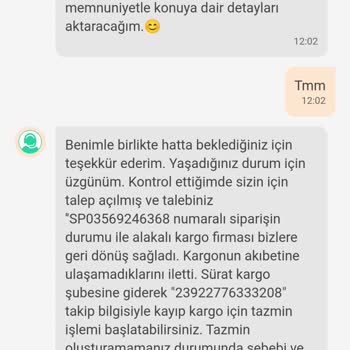 Sürat Kargo Tazmin İşlemin Sonuçlanması Hk.