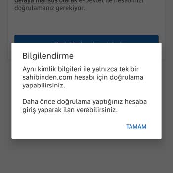 Sahibinden E-Devlet Onaylı Hesap İptal