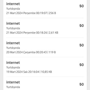 Vodafone Yurt Dışı Sözde Kullanım Problemi
