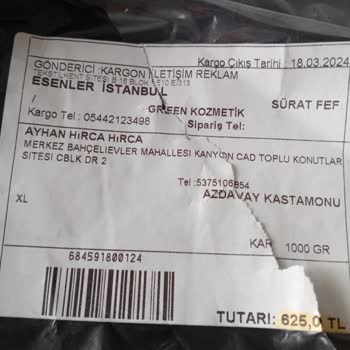 Kargon İletişim Reklam Gelen Ürünlerden Memnun Değilim